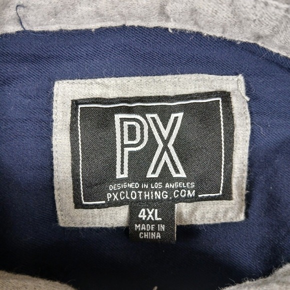 PX Men's Long Sleeve Gray Button Up Dress Shirt 4XL‎ - Picture 7 of 8